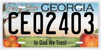 GA license plate CEQ2403