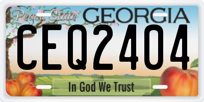 GA license plate CEQ2404