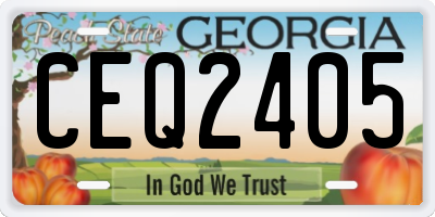 GA license plate CEQ2405