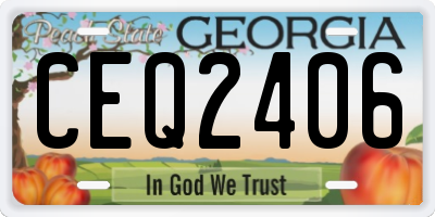 GA license plate CEQ2406