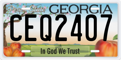 GA license plate CEQ2407