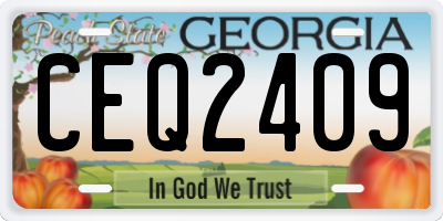 GA license plate CEQ2409