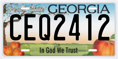 GA license plate CEQ2412