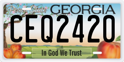 GA license plate CEQ2420