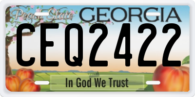 GA license plate CEQ2422