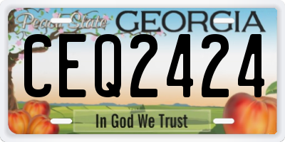 GA license plate CEQ2424