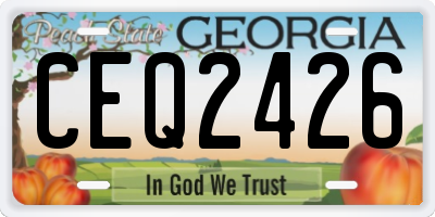 GA license plate CEQ2426