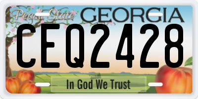 GA license plate CEQ2428