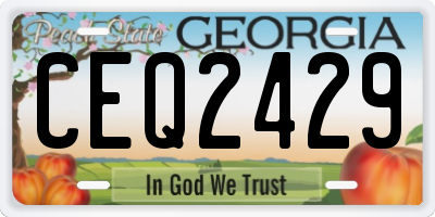 GA license plate CEQ2429