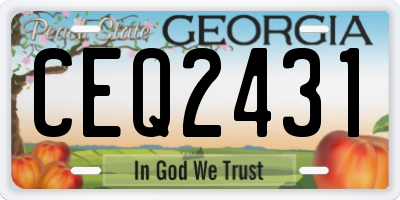 GA license plate CEQ2431