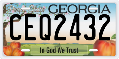 GA license plate CEQ2432