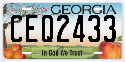 GA license plate CEQ2433