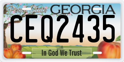 GA license plate CEQ2435