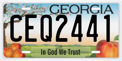 GA license plate CEQ2441