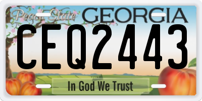 GA license plate CEQ2443