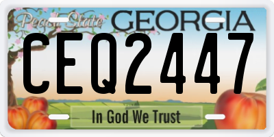 GA license plate CEQ2447