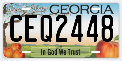 GA license plate CEQ2448