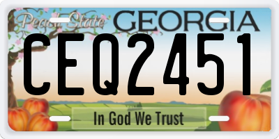 GA license plate CEQ2451