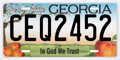 GA license plate CEQ2452