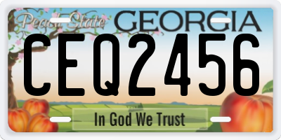 GA license plate CEQ2456