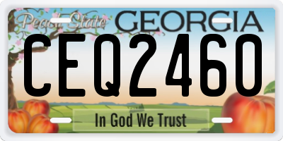 GA license plate CEQ2460