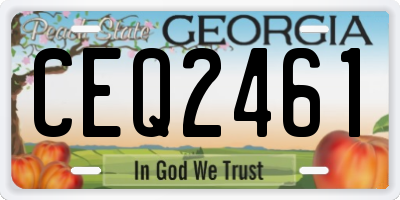 GA license plate CEQ2461