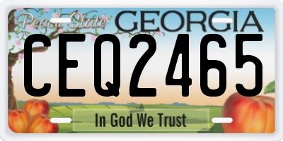 GA license plate CEQ2465