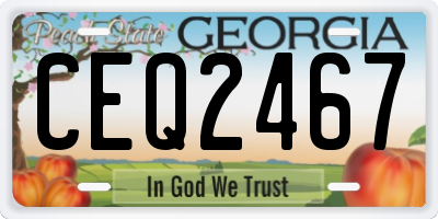 GA license plate CEQ2467