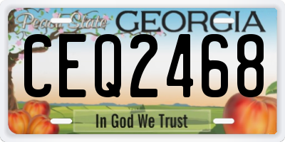 GA license plate CEQ2468