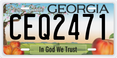 GA license plate CEQ2471