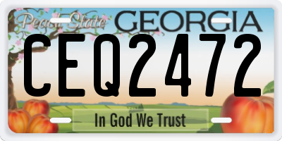 GA license plate CEQ2472