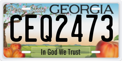 GA license plate CEQ2473