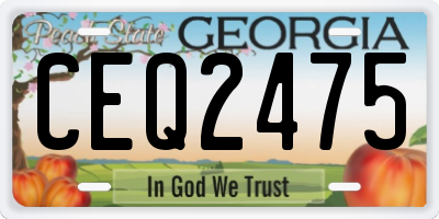 GA license plate CEQ2475