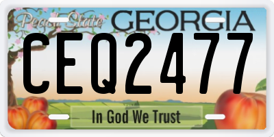 GA license plate CEQ2477