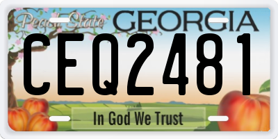 GA license plate CEQ2481