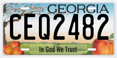 GA license plate CEQ2482