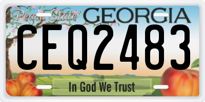 GA license plate CEQ2483