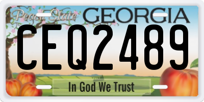 GA license plate CEQ2489