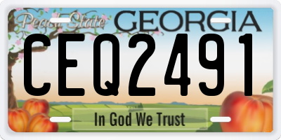 GA license plate CEQ2491