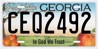 GA license plate CEQ2492