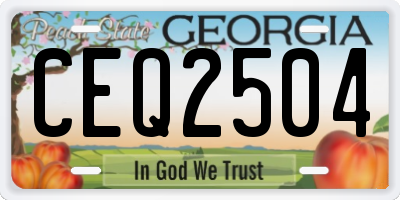 GA license plate CEQ2504