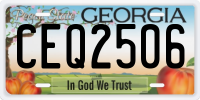 GA license plate CEQ2506