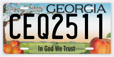 GA license plate CEQ2511