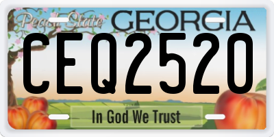 GA license plate CEQ2520