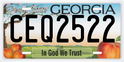 GA license plate CEQ2522