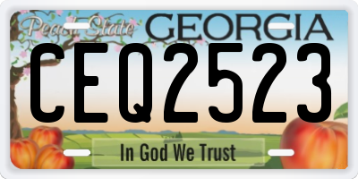 GA license plate CEQ2523