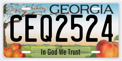 GA license plate CEQ2524