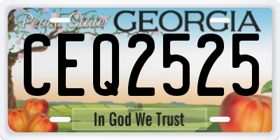 GA license plate CEQ2525