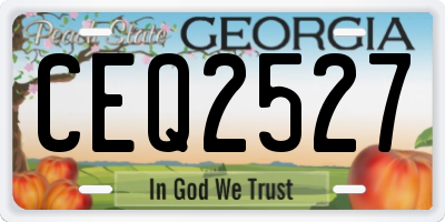 GA license plate CEQ2527