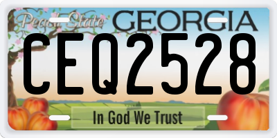 GA license plate CEQ2528